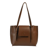 PU Leather Women's Shoulder Bag Large Capacity Handle Bag for Documents