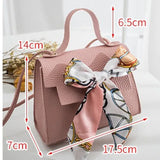 Vintage Bow Shoulder Bag PU Leather Small Handbag