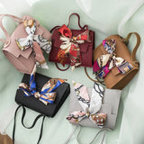 Vintage Bow Shoulder Bag PU Leather Small Handbag