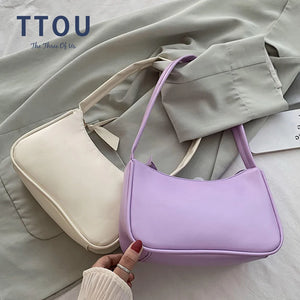 Retro PU Leather Shoulder Bag Women Small Hand Bag