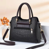 Crocodile Pattern Shoulder Bag Handbag Leather Ladies