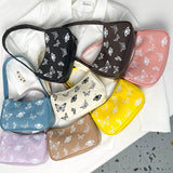 Butterfly Print PU Leather Shoulder Bag for Women