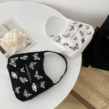 Spring Women Small Handbag Butterfly Print Canvas Tote Ladies' Underarm Bag