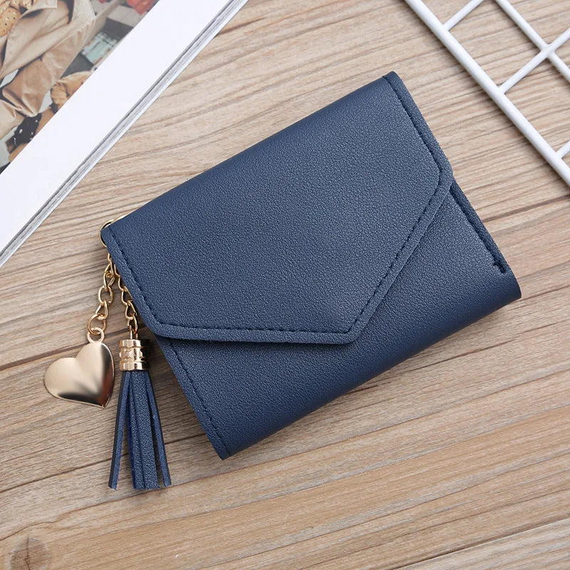 Lychee Pattern Heart Pendant Women's Wallet