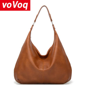 Retro Pu Large Capacity Women Bags Shoulder Bag Soft Brown Green Universal Bag