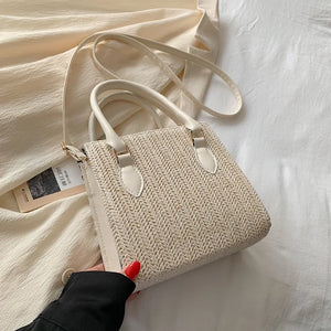 Spring/Summer Red Straw Small Square Bag