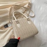 Spring/Summer Red Straw Small Square Bag