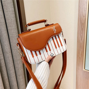 Sweet Piano Note Small Shoulder Bag Embroidery Square Bag