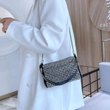 Diamond-Encrusted Chain Small Square Bag Women