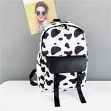 Cow Pattern Backpack Female Middle School Student Bag