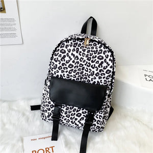 Cow Pattern Backpack Female Middle School Student Bag