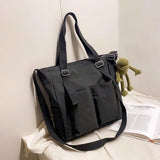 Literary Spring Messenger Bag for Women, Solid Shoulder Bag, Large Capacity