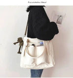 Literary Spring Messenger Bag for Women, Solid Shoulder Bag, Large Capacity