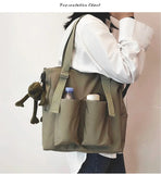 Literary Spring Messenger Bag for Women, Solid Shoulder Bag, Large Capacity