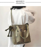 Literary Spring Messenger Bag for Women, Solid Shoulder Bag, Large Capacity