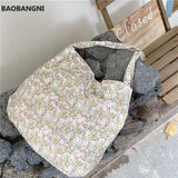 Spring Women's Retro Canvas Messenger Bag Floral Shoulder Bag