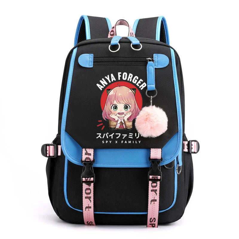 Spy x Family Anya Forger Backpack Cartoon School Bag Female Student Travel Bag