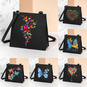 Butterfly Pattern Crossbody Bag Women's Shoulder Bags Casual Satchels Harajuku