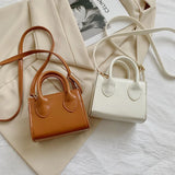 Retro Mini Crossbody Bag for Women Solid Flap Tote Messenger