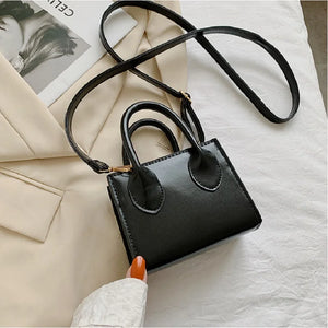 Retro Mini Crossbody Bag for Women Solid Flap Tote Messenger