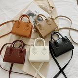 Retro Mini Crossbody Bag for Women Solid Flap Tote Messenger