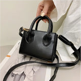 Retro Mini Crossbody Bag for Women Solid Flap Tote Messenger