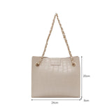Square Bags Women Large Capacity Handbags PU Leather Stone Pattern Shoulder Mess