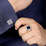 Crystal Sapphire Gemstone Zircon Diamond Ring for Men