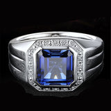 Crystal Sapphire Gemstone Zircon Diamond Ring for Men