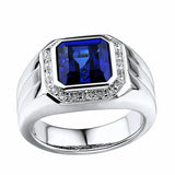 Crystal Sapphire Gemstone Zircon Diamond Ring for Men