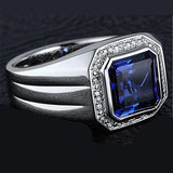 Crystal Sapphire Gemstone Zircon Diamond Ring for Men