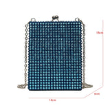 Square Box Lipstick Pouch Rhinestones Clutch Bag for Evening Party Wedding