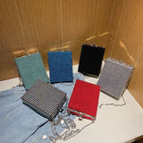Square Box Lipstick Pouch Rhinestones Clutch Bag for Evening Party Wedding