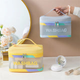 Square Clear Cosmetic Bag Portable Travel Female Toiletry Bags