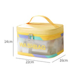 Square Clear Cosmetic Bag Portable Travel Female Toiletry Bags