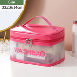 Square Clear Cosmetic Bag Portable Travel Female Toiletry Bags
