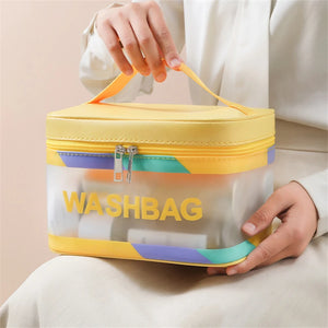 Square Clear Cosmetic Bag Portable Travel Female Toiletry Bags