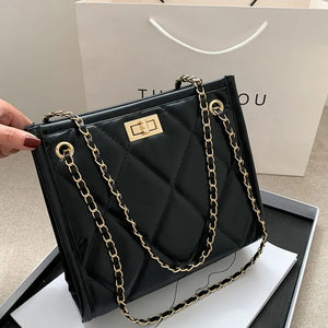 Square Chain Strap Shoulder Bag Rhombus Plaid Crossbody Purse