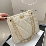 Square Chain Strap Shoulder Bag Rhombus Plaid Crossbody Purse