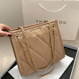 Square Chain Strap Shoulder Bag Rhombus Plaid Crossbody Purse