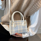 Square Handbags For Women High Pu Leather Shoulder Bag Style Female Crossbody Ba