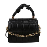 Plaid Shoulder Bag Chain Crossbody PU Leather Bag