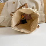 Square Hollow Straw Beach Bag Woven Rattan Shoulder Bag