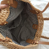 Square Hollow Straw Beach Crossbody Bag Rattan Shopping Handbags