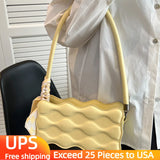 Square Shoulder Bag Wave Pattern Crossbody