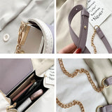 Square Shoulder Bags Women Panelled Patchwork PU Leather Office Lady