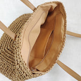 Square Straw Beach Bag Woven Shoulder Bag Raffia Shopper Travel Bag
