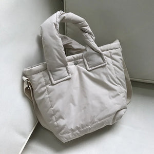 Small Square Cotton Tote Bag Crossbody Handbag for Women