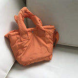 Small Square Cotton Tote Bag Crossbody Handbag for Women
