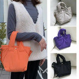 Small Square Cotton Tote Bag Crossbody Handbag for Women